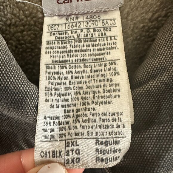 Carhartt Jacket Duck Canvas Fade C61 Sandstone Fleece Lined Chore Heavy Duty - Picture 16 of 16